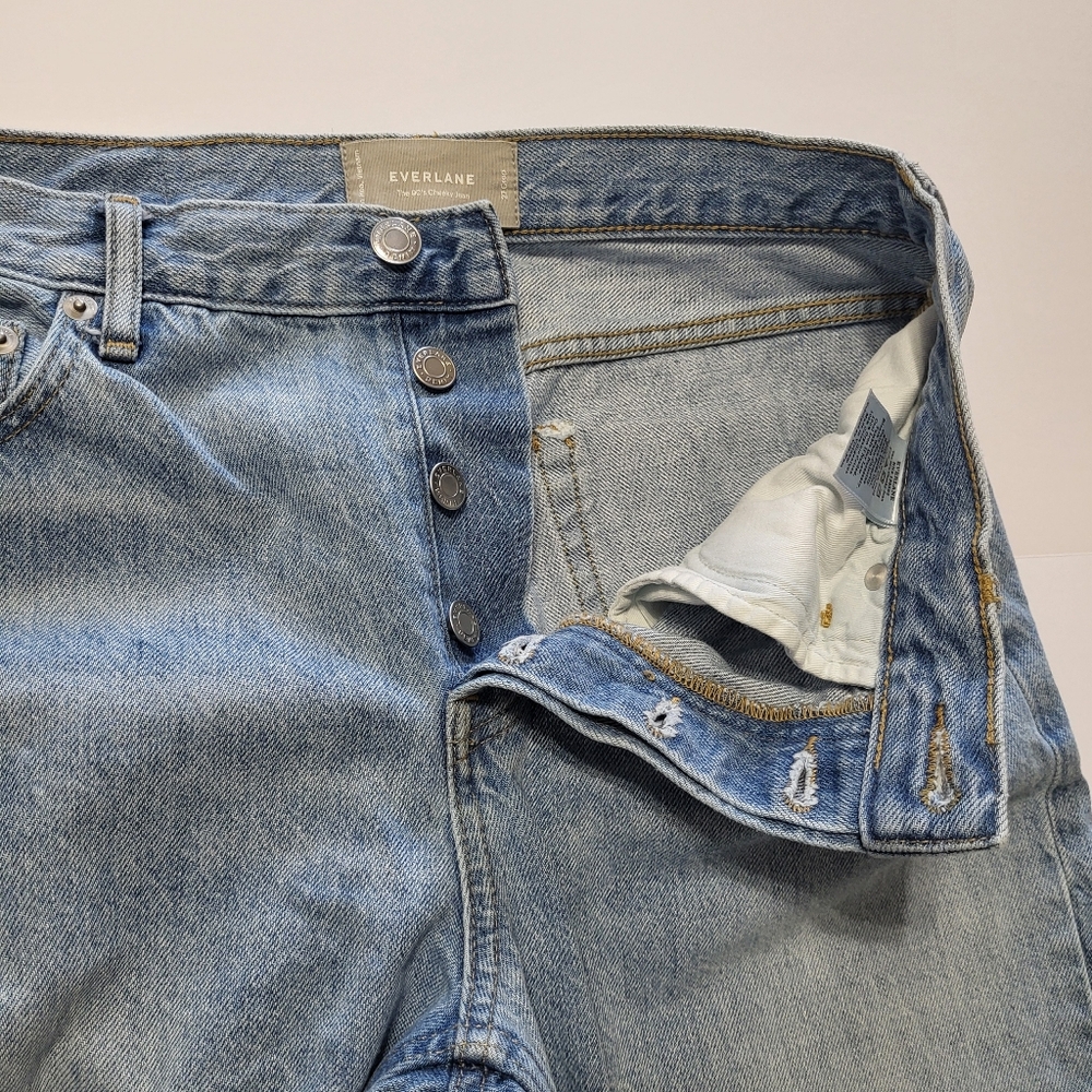 Everlane The 90s Cheeky Jean Button Fly Light Wash Organic Cotton Womens 27 Crop - Picture 10 of 10
